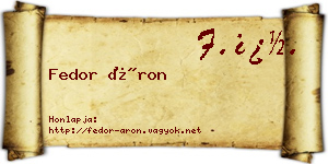 Fedor Áron névjegykártya